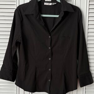She’s Cool Stretch Fitted Black Blouse Size XL